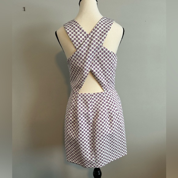 Preppy CLUB MONACO "Salma" Cross Back Pegged Midi Women's Dress SZ 6 - Picture 10 of 13